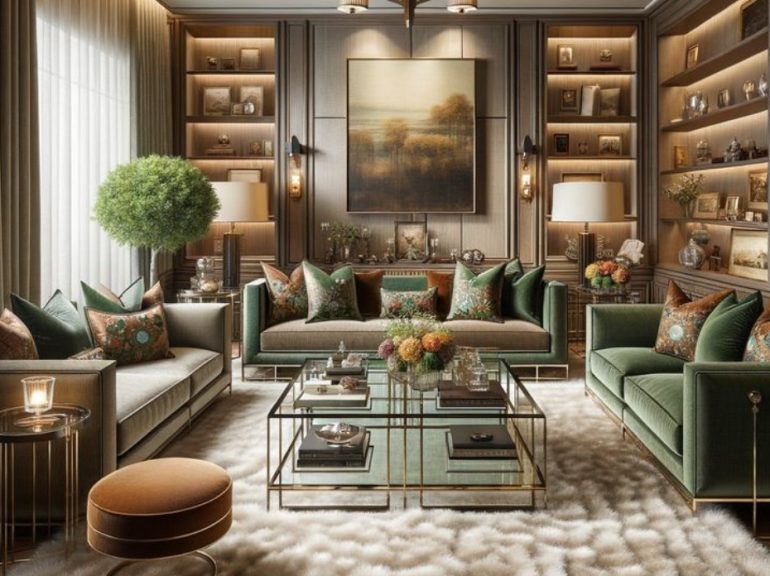 Как оформить гостиную в стиле спокойной роскоши: идеи и примеры